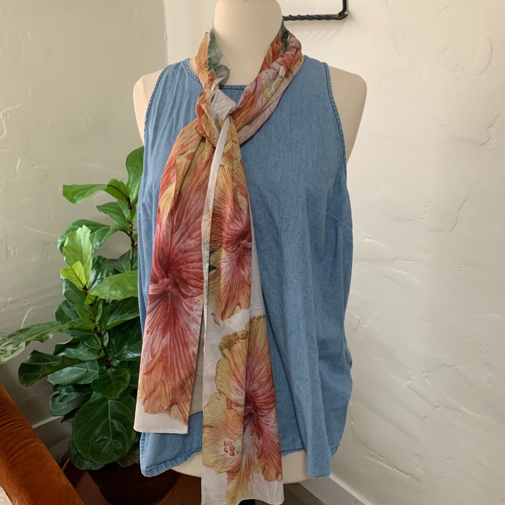 Leslie Montana handprinted silk scarf